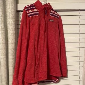 Vinevard Vines Red Christmas Print Quarter-zip